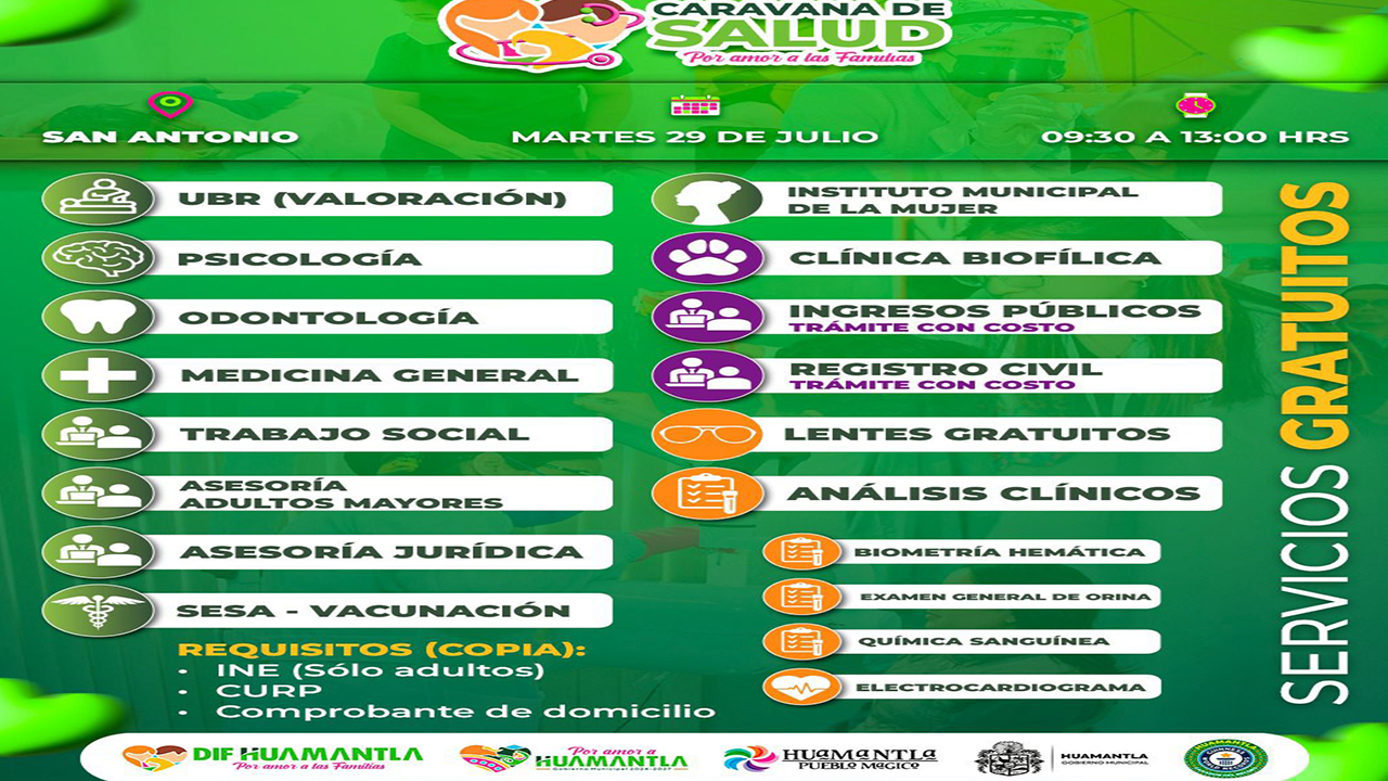 Continúa la Caravana de Salud en las comunidades de Huamantla
