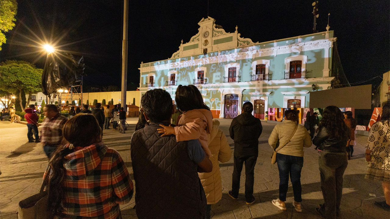 Arte, historia y tecnología se fusionan en Huamantla con el espectáculo de videomapping