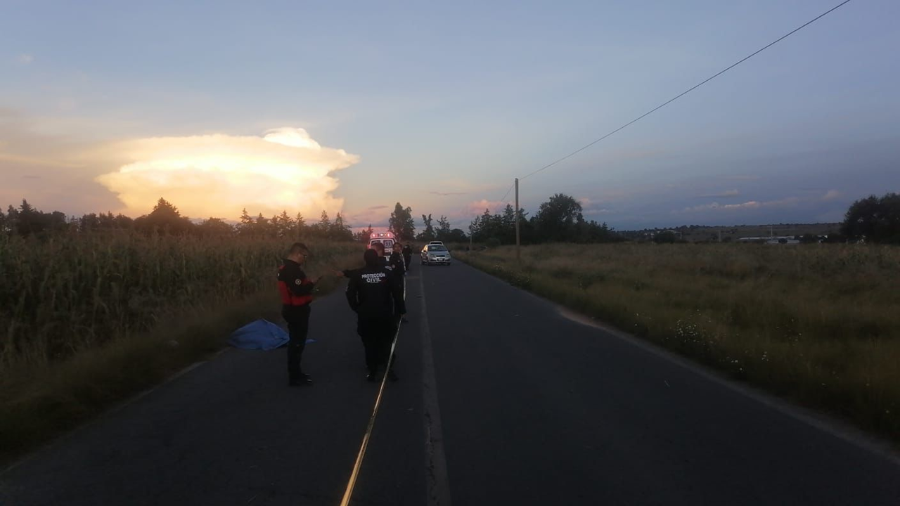 Atiende Seguridad Pública de Huamantla Reporte de Atropellamiento en Carretera a San José Xicohténcatl