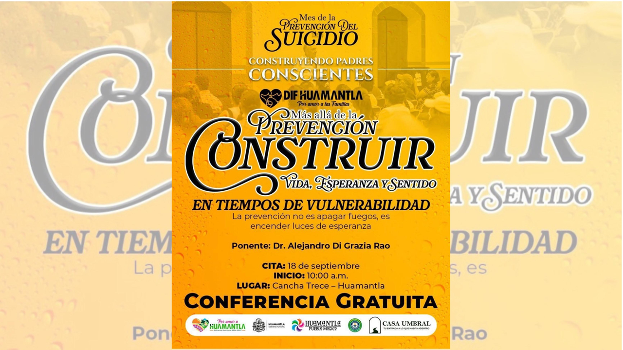 Huamantla Conmemora el Mes  de la Prevención del Suicidio con el Conferencia Abierta a la Ciudadanía