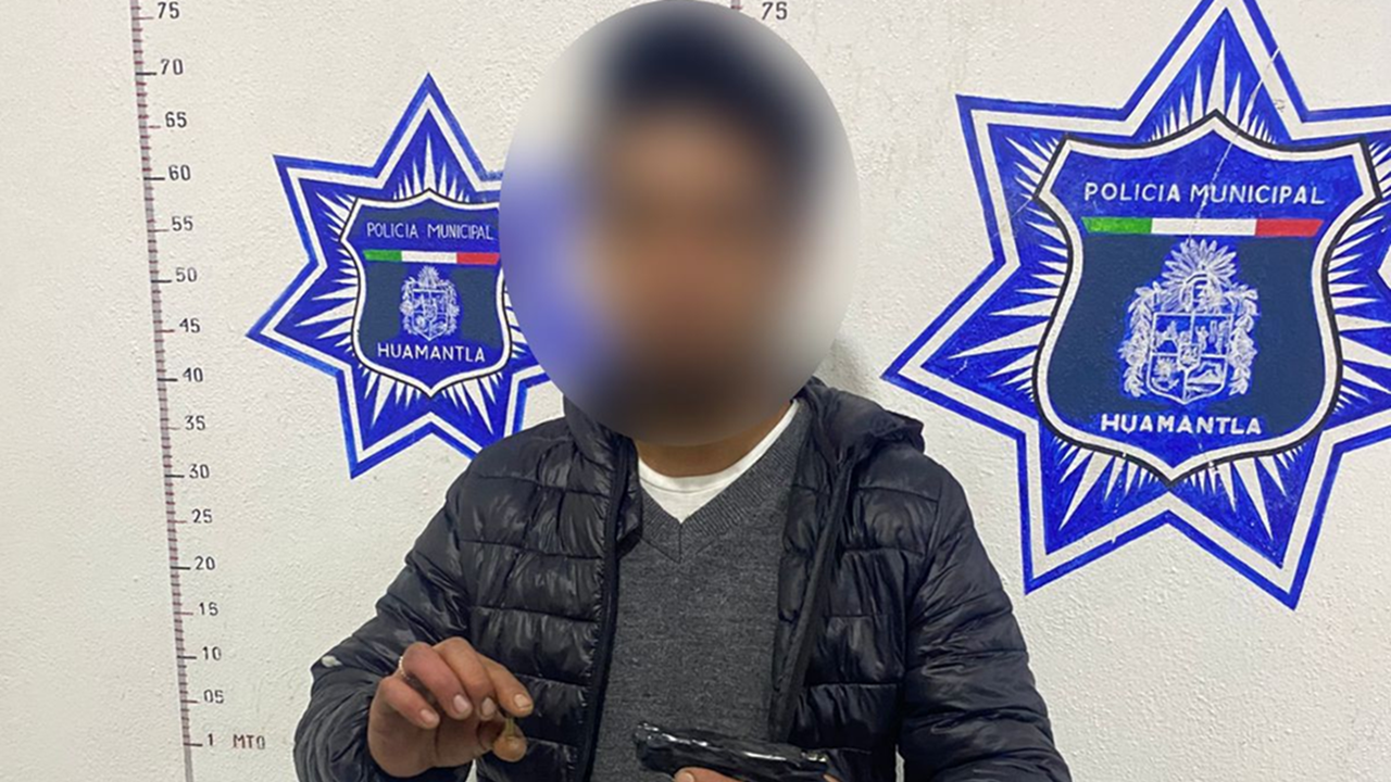 Oportuna intervención policial permite la detención de un masculino armado en Huamantla