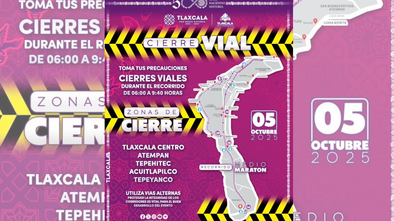 Coordinarán policía municipal y estatal cierres viales para garantizar seguridad en el medio maratón Tlaxcallan