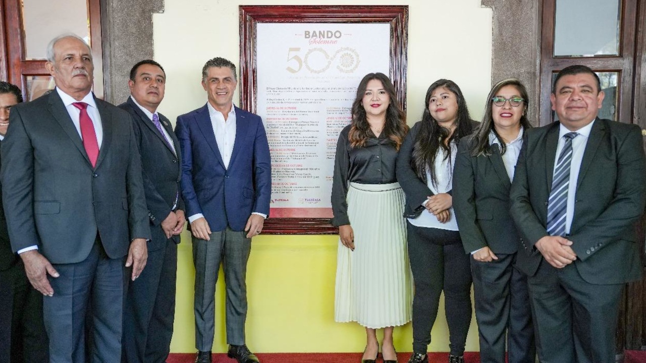 Presenta alcalde Alfonso Sánchez García bando solemne con actividades para conmemorar 500 años de la fundación de Tlaxcala