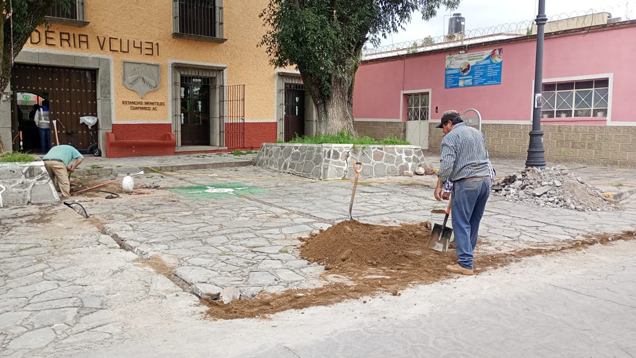 Avanzan los trabajos de mantenimiento y reparación en distintos puntos de Huamantla