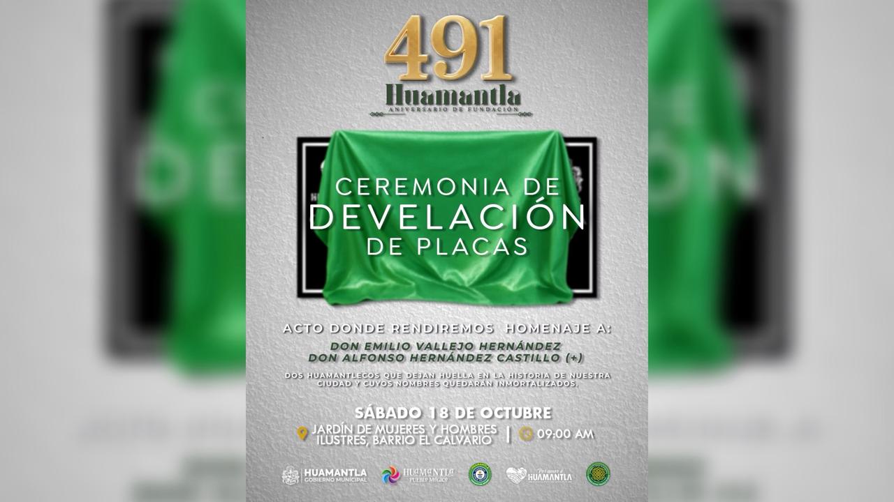 Huamantla rinde homenaje a sus hombres ilustres en el marco del 491 aniversario de su fundación