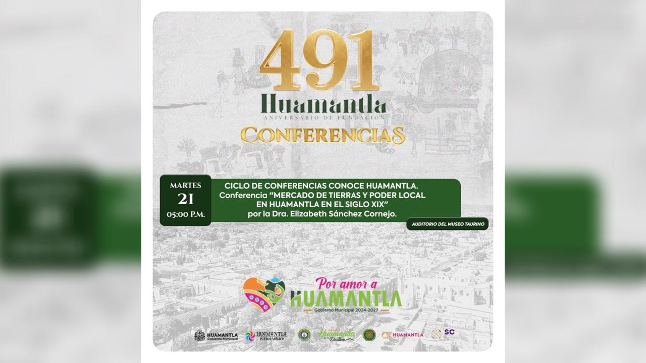 Huamantla continúa su ciclo de conferencias “Conoce Huamantla” con la participación de la Dra. Elizabeth Sánchez Cornejo