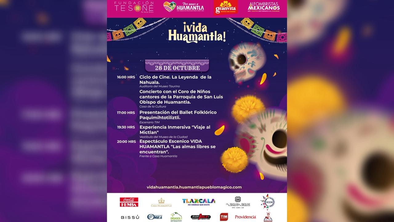 Continua el Festival Vida Huamantla con actividades culturales para este 28 de octubre