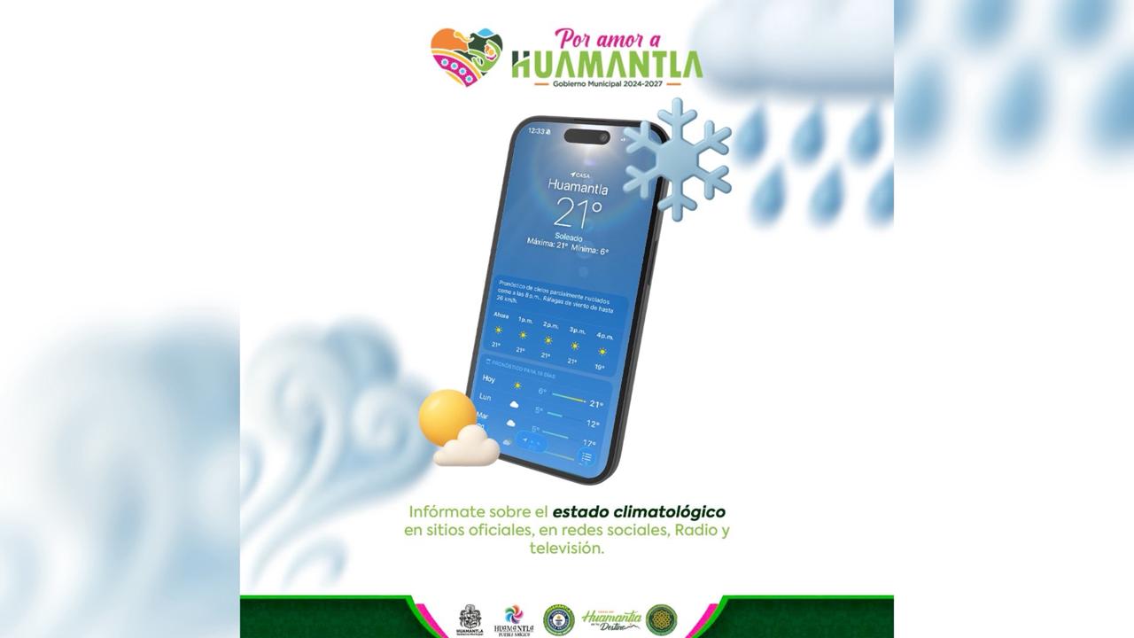 Ayuntamiento de Huamantla llama a mantenerse informados y abrigados durante la temporada invernal