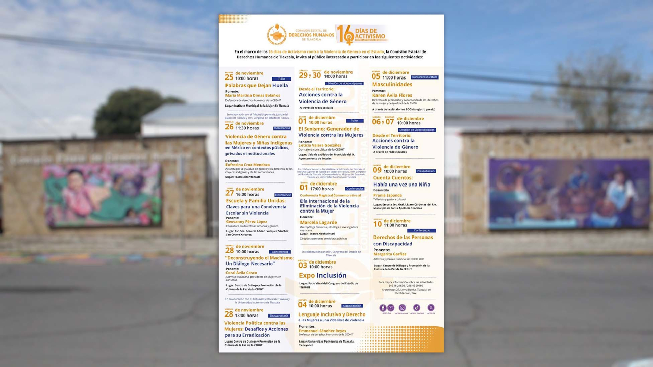 Realizará CEDHT diferentes actividades para conmemorar el Día Internacional de la Eliminación de la Violencia contra la Mujer