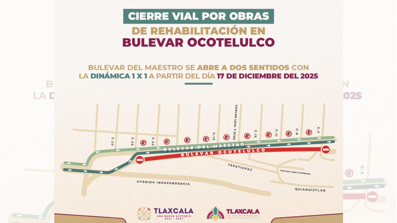 El Bulevar del Maestro de la capital operará en dos sentidos a partir del miércoles 17 de diciembre.