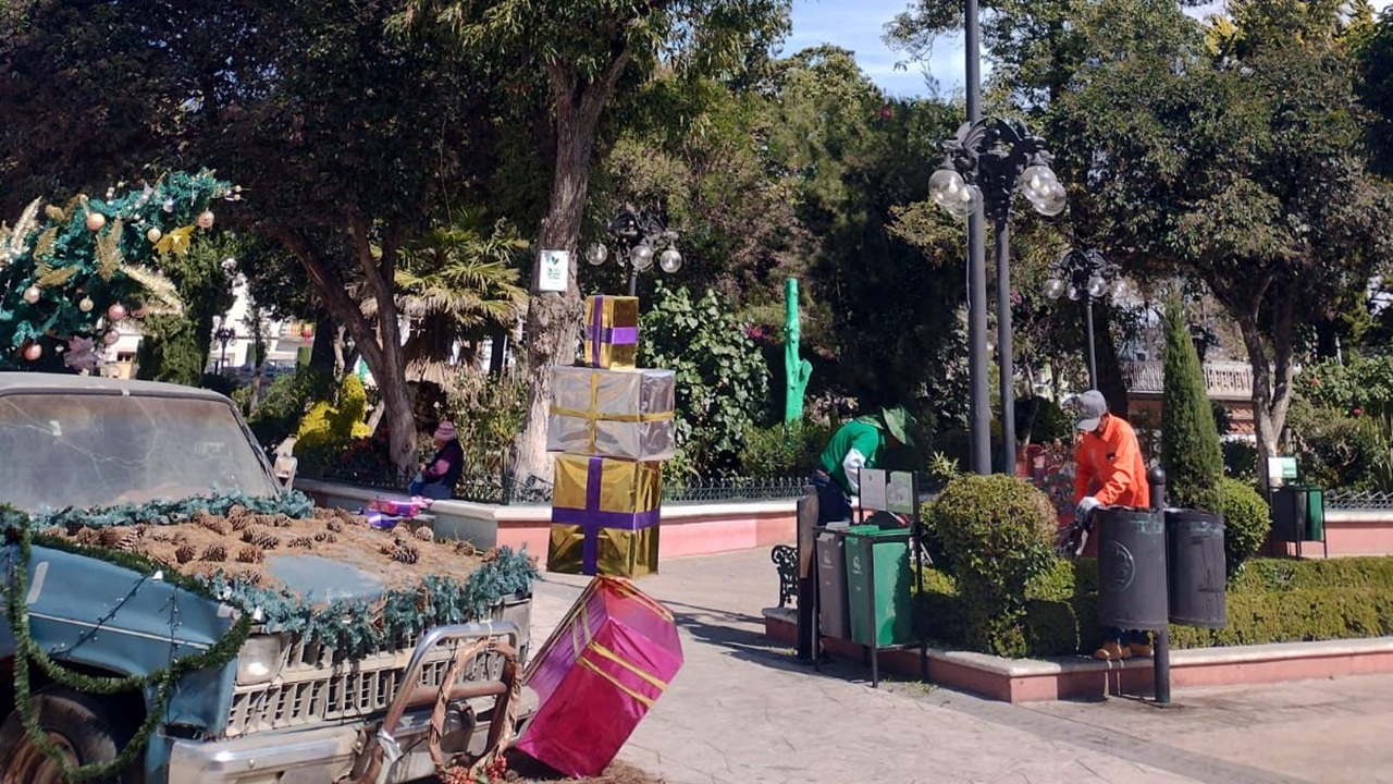 Servicios Municipales mantiene limpio y en óptimas condiciones el centro y los espacios públicos de Huamantla