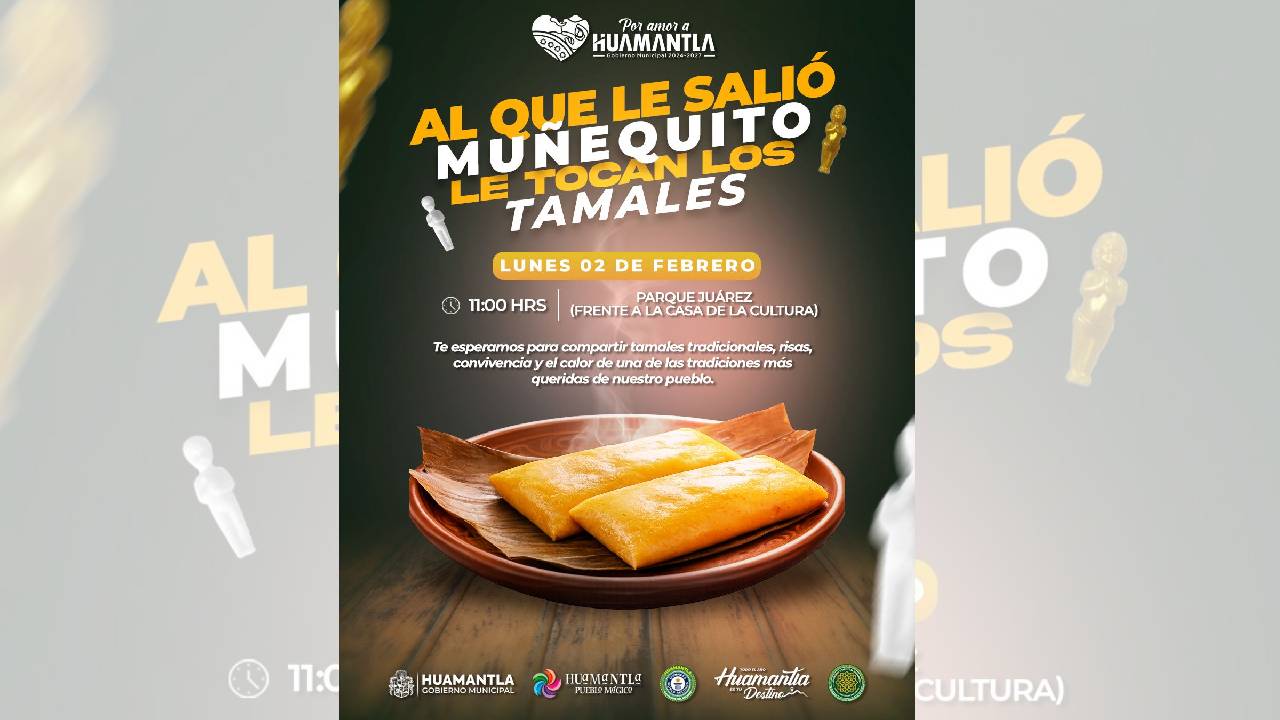 Huamantla invita a celebrar el Día de la Candelaria con tamales y tradición en el Parque Juárez