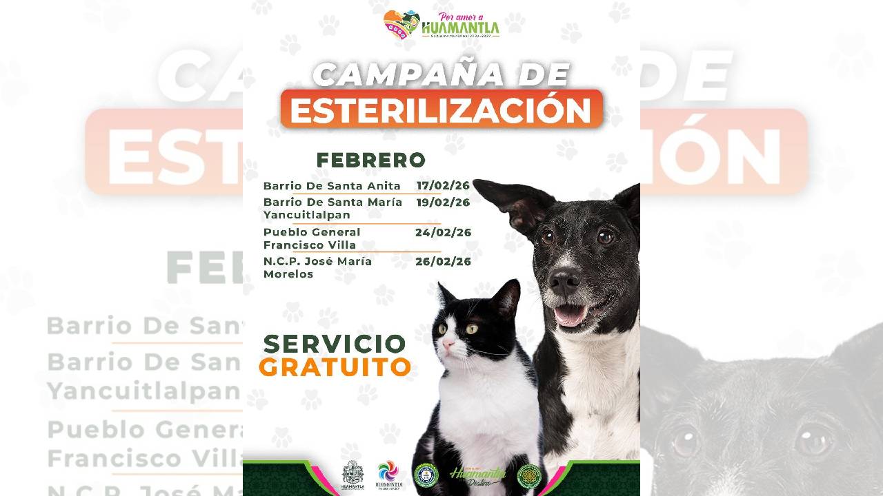 Concluye con éxito jornada de esterilización en Chapultepec e invitan a próximas jornadas en Huamantla