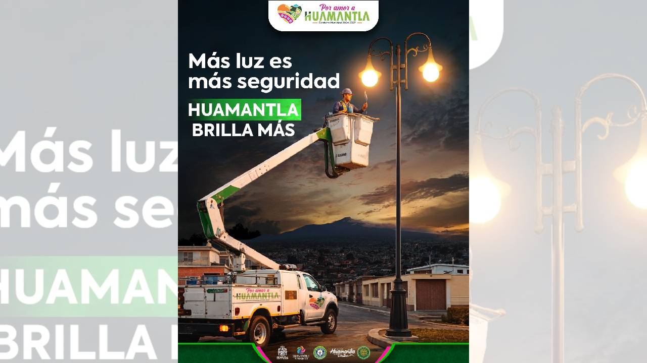 Refuerza Gobierno de Huamantla atención a luminarias con brigadas permanentes