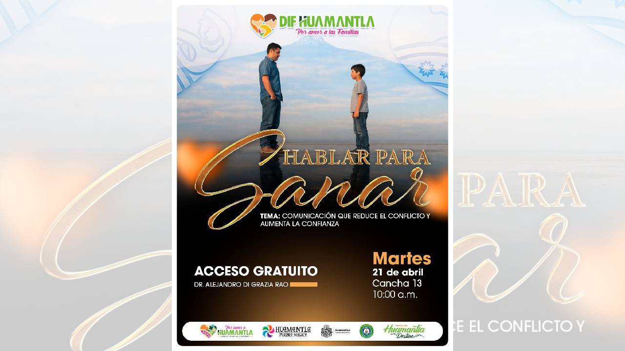 Invita SMDIF Huamantla a Conferencia “Hablar para Sanar” en su Nueva Fecha