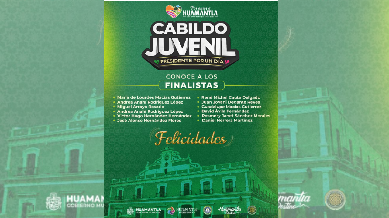 Gobierno de Huamantla da a conocer a las y los finalistas de “Presidente por un día”