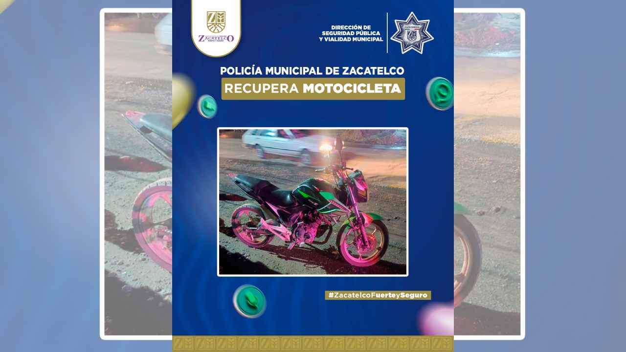 Aseguran en Zacatelco motocicleta con reporte de robo vigente en Puebla