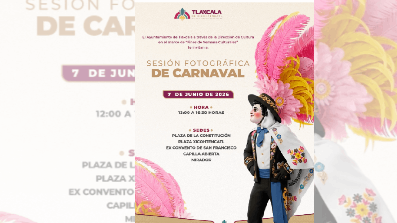 Invita ayuntamiento de Tlaxcala a disfrutar de los “Fines de semana culturales” a partir de este domingo 7 de junio