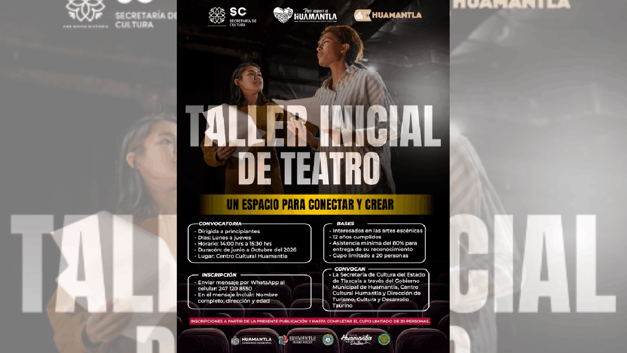 Gobierno municipal de Huamantla abre espacio para descubrir el talento escénico de nuevas generaciones