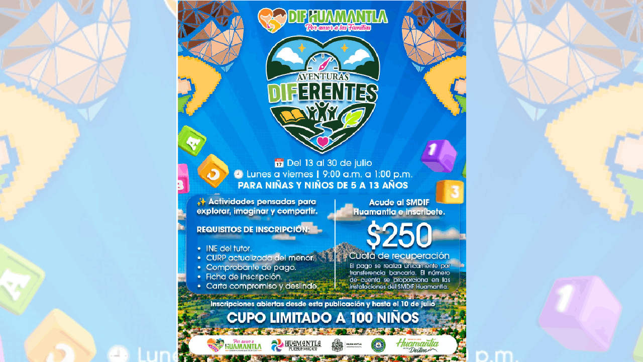 Huamantla ofrecerá un verano lleno de aprendizaje y diversión para la niñez con el curso "Aventuras diferentes"