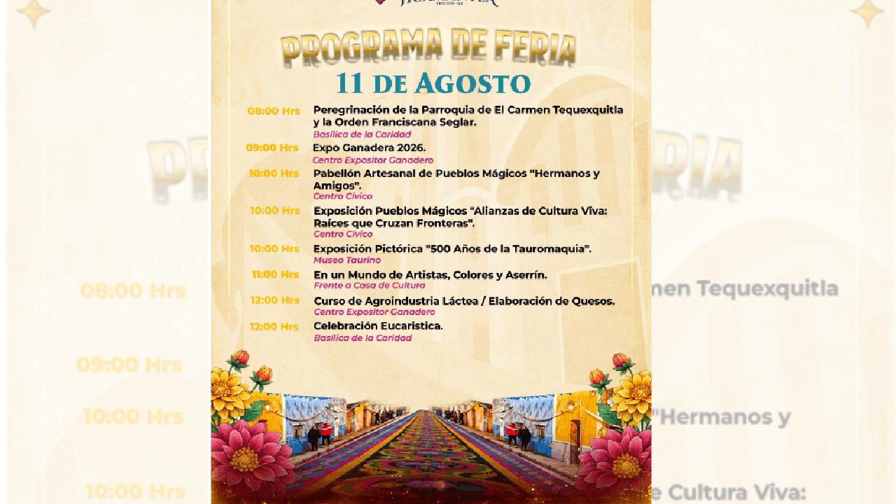 Este 11 de agosto, la feria de Huamantla continúa con tradición, sabores y grandes momentos