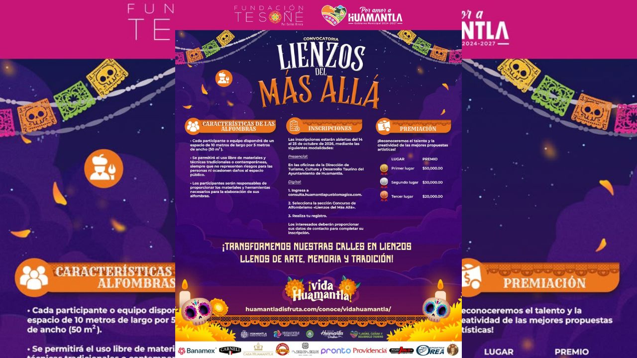Huamantla Invita a Dar Vida al Arte y la Tradición con el Concurso “Lienzos del Más Allá”