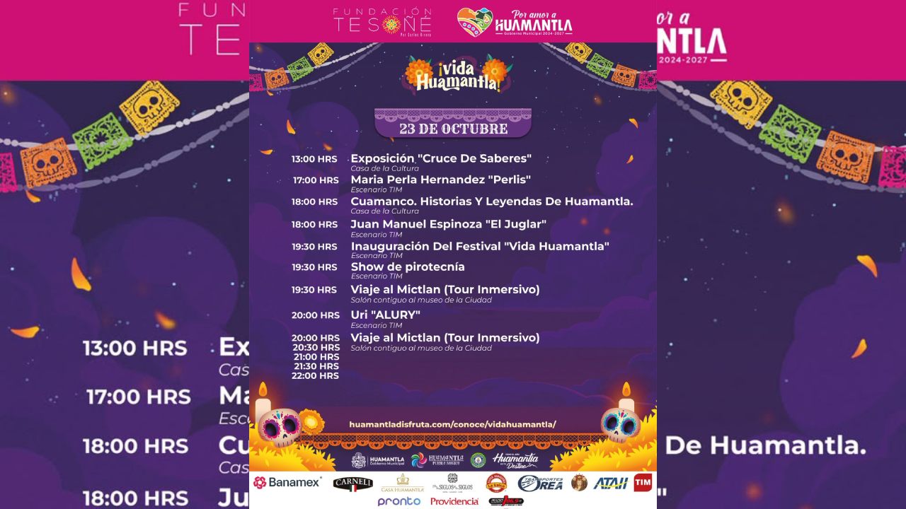 Vida Huamantla 2026 Presenta una Agenda Cultural Llena de Tradición, Arte y Misticismo este 23 de Octubre