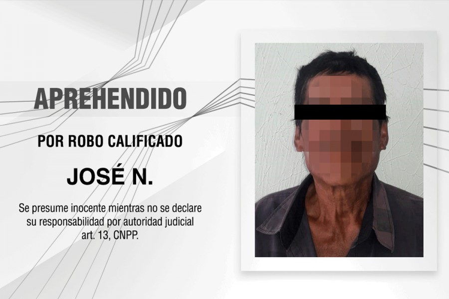 Aprehende PGJE a persona por robo calificado