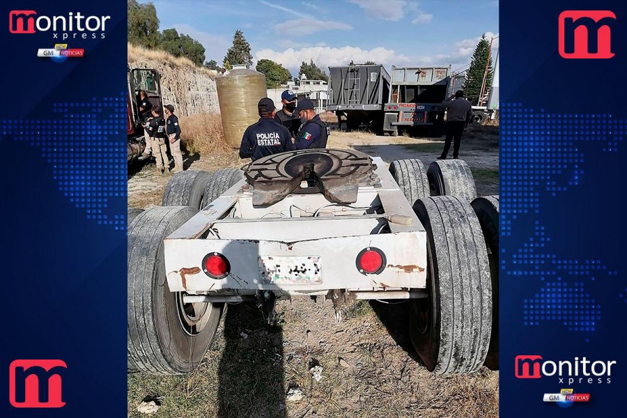 La SSC asegura un tractocamión, tres semirremolques y un dolly en Tizatlán