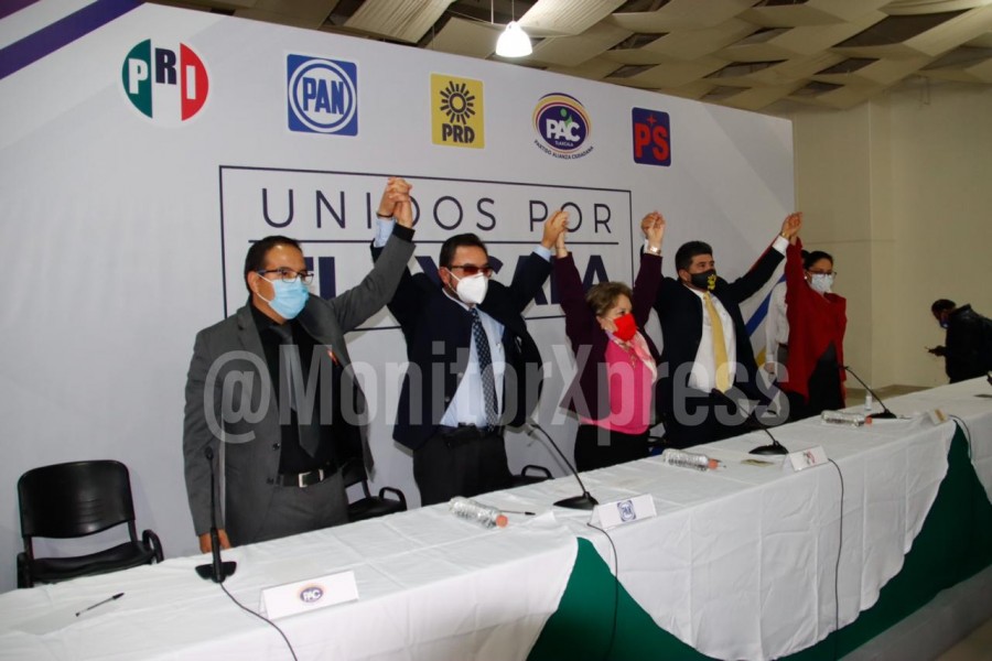 Anuncian PAN, PRI, PRD, PAC y PS mega alianza  “Unidos Por Tlaxcala” rumbo al 2021