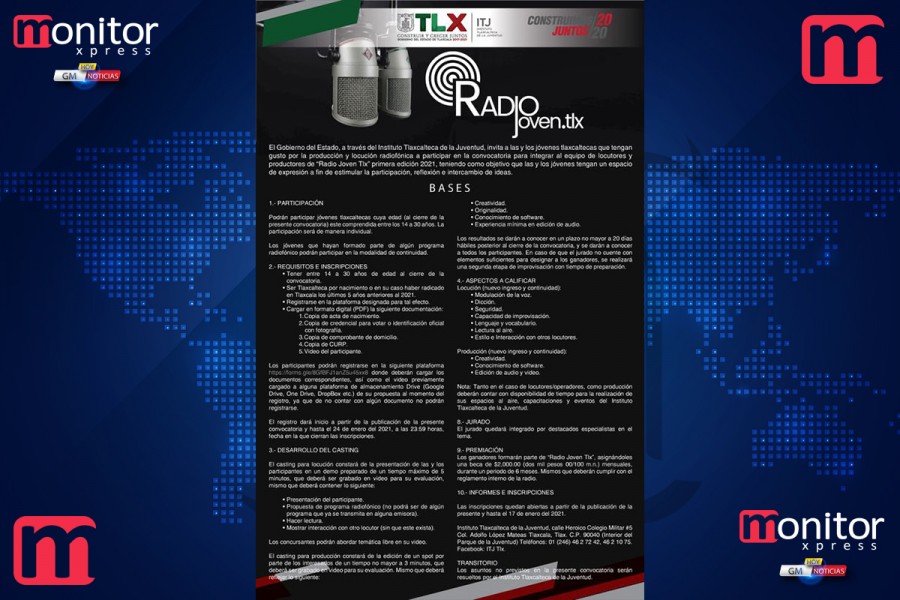 Invita ITJ a participar en la convocatoria “radio joven tlx”