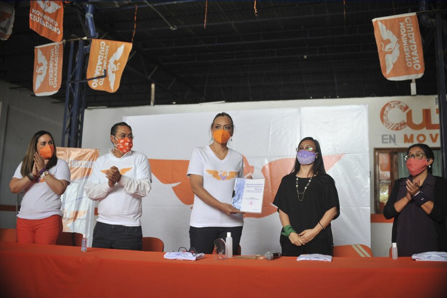 Eréndira Jiménez refrenda su lucha con las mujeres de Tlaxcala