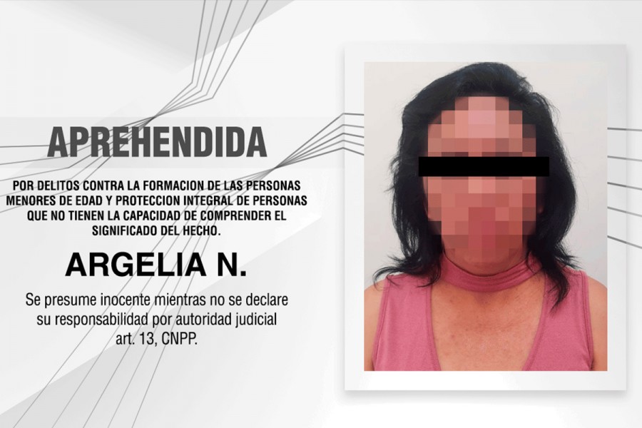 Aprehende PGJE a imputada por el delito contra la formación de las personas menores de edad