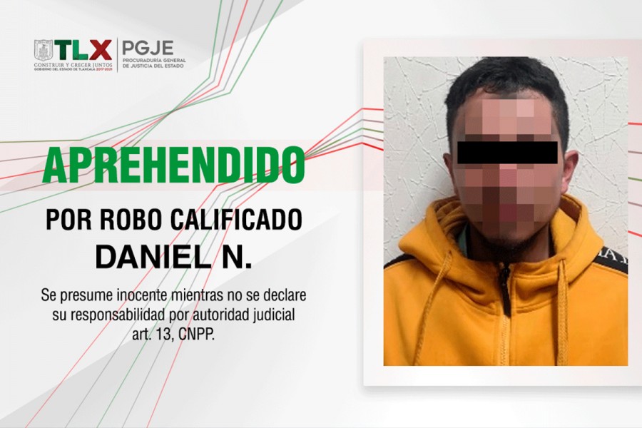 Aprehende PGJE a imputado por robo a casa-museo en Apizaco