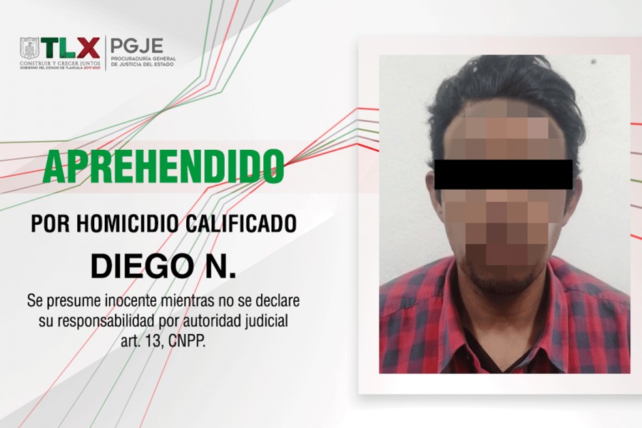 Captura PGJE a culpable por homicidio ocurrido en Apizaco