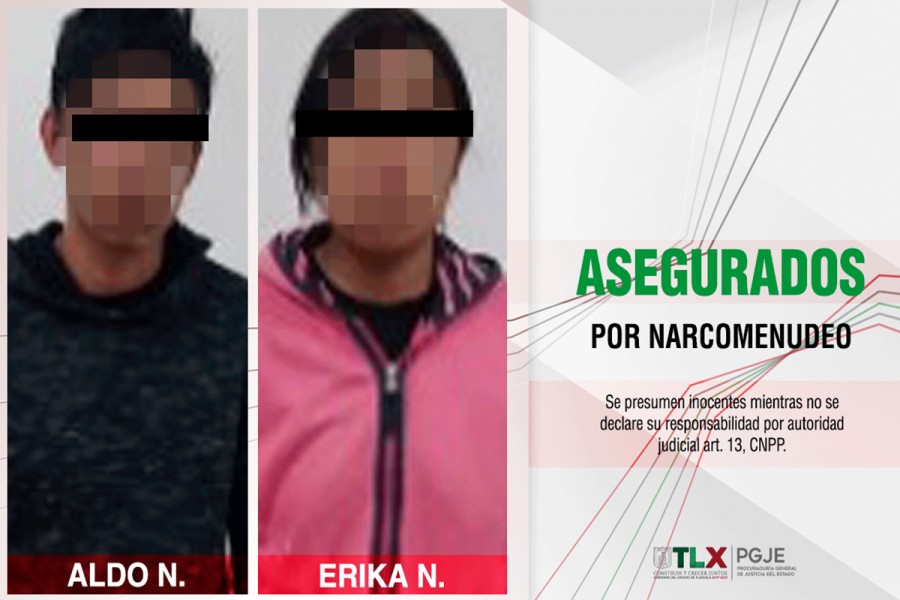 Asegura PGJE a pareja por delitos contra la salud