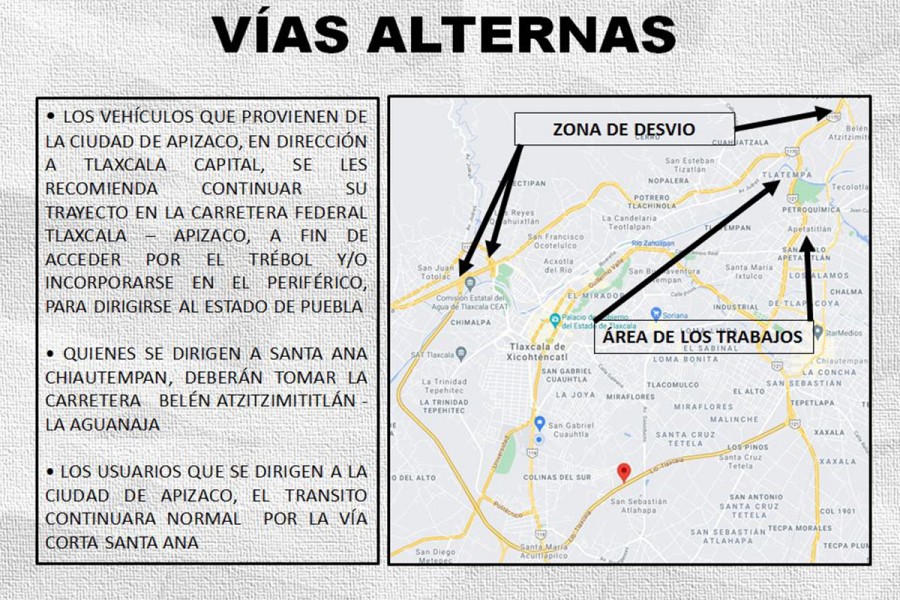 SECODUVI, SSC y CEPC recomiendan tomar vías alternas en el viaducto San Pablo-Apetatitlán del 17 al 19 de mayo