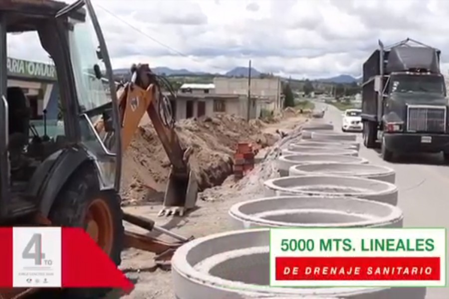 Se entregan 5000 mts. Lineales de drenaje sanitario Cuarto Informe Huamantla Jorge Sánchez Jasso