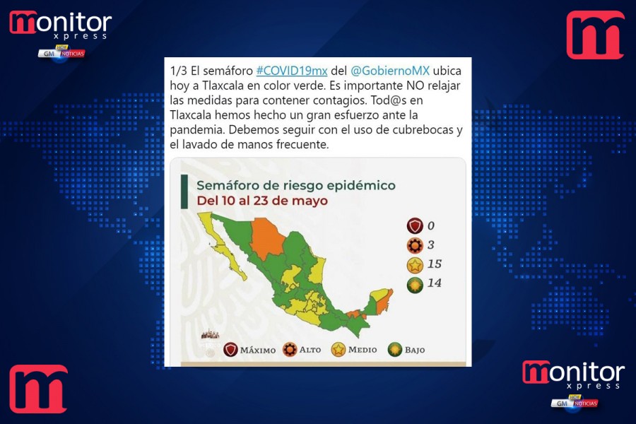 Tlaxcala cambia a color verde en el semáforo epidemiológico