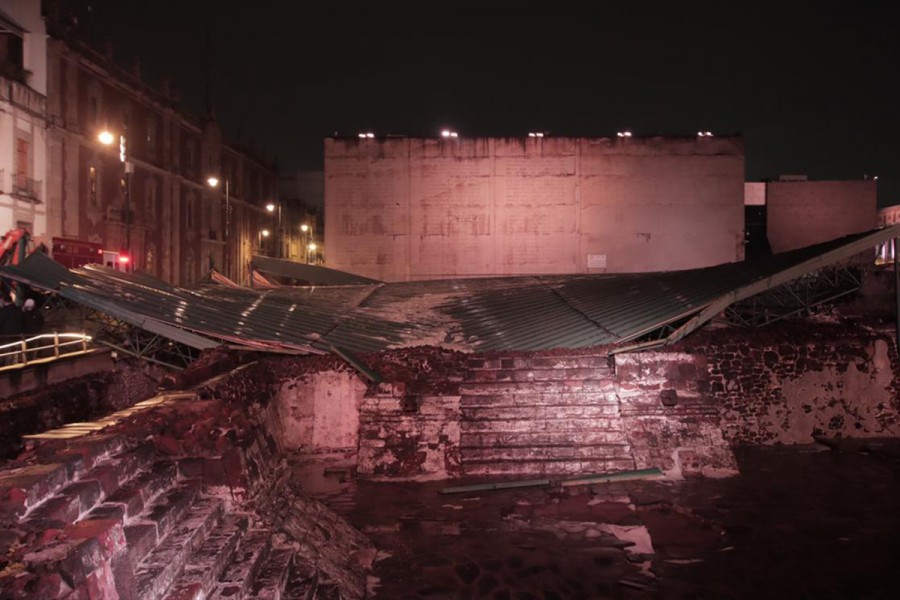 Zona arqueológica del Templo Mayor sin daños graves, tras granizada