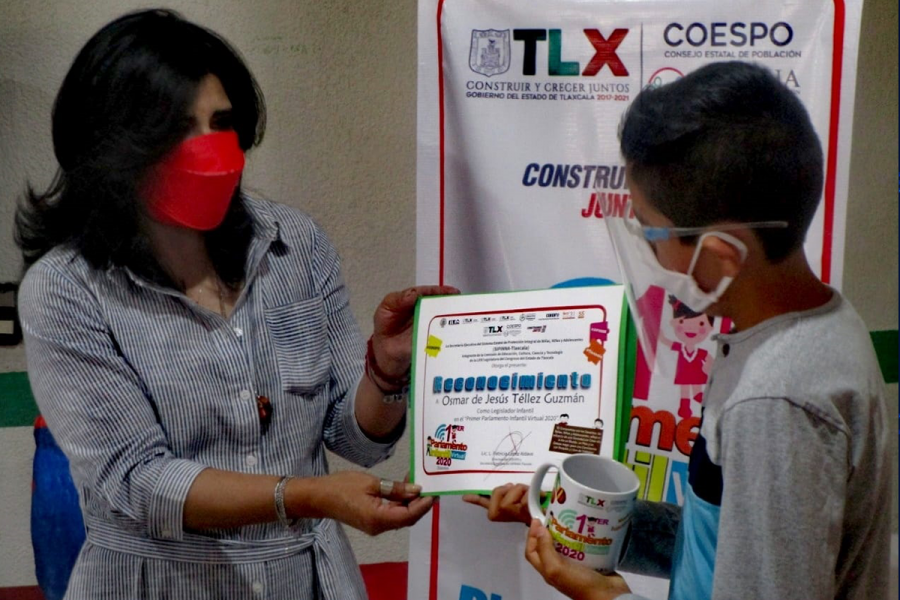 Reconoce SIPINNA-Tlaxcala a participantes del primer parlamento infantil virtual 2020