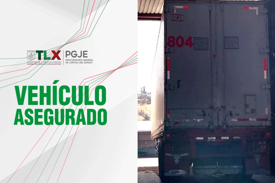 Recupera PGJE tractocamión con reporte de robo en el estado de México
