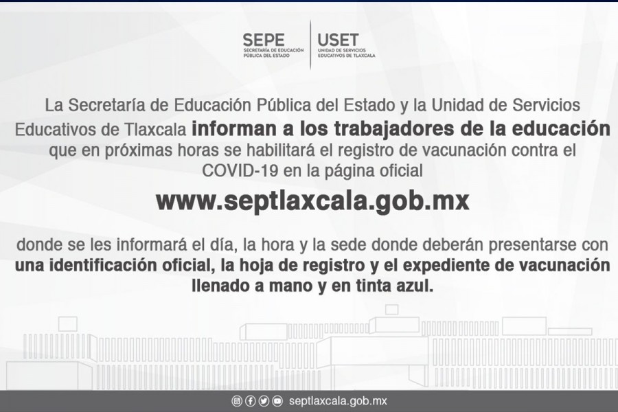 Habilitación del portal de registro de vacunación contra el COVID-19 para todos los trabajadores de la educación en el estado