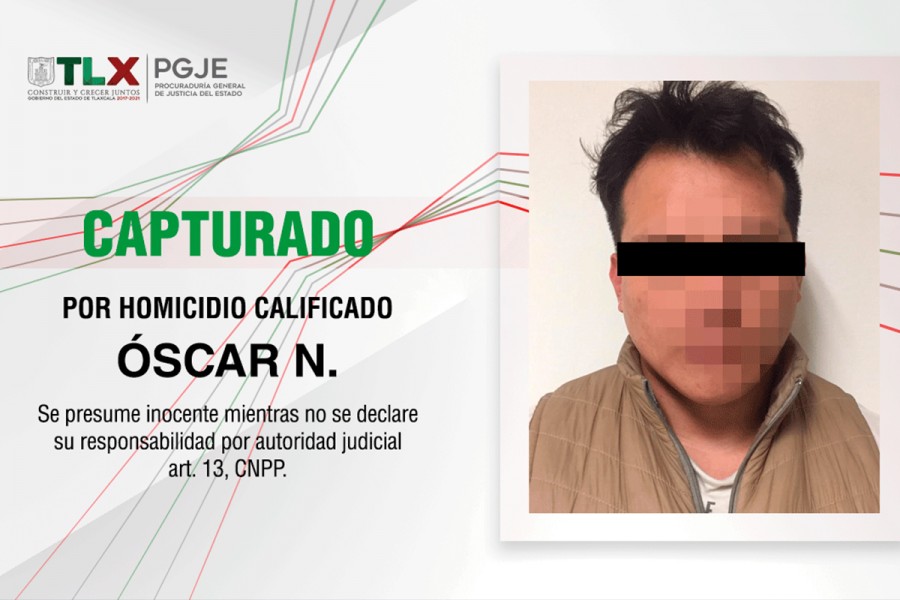 Aprehende PGJE a culpable por homicidio calificado de 2019
