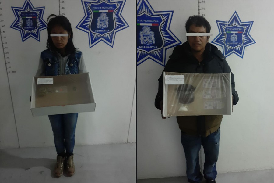Con posesión de "cristal", dos hombres y una mujer fueron asegurados en Huamantla