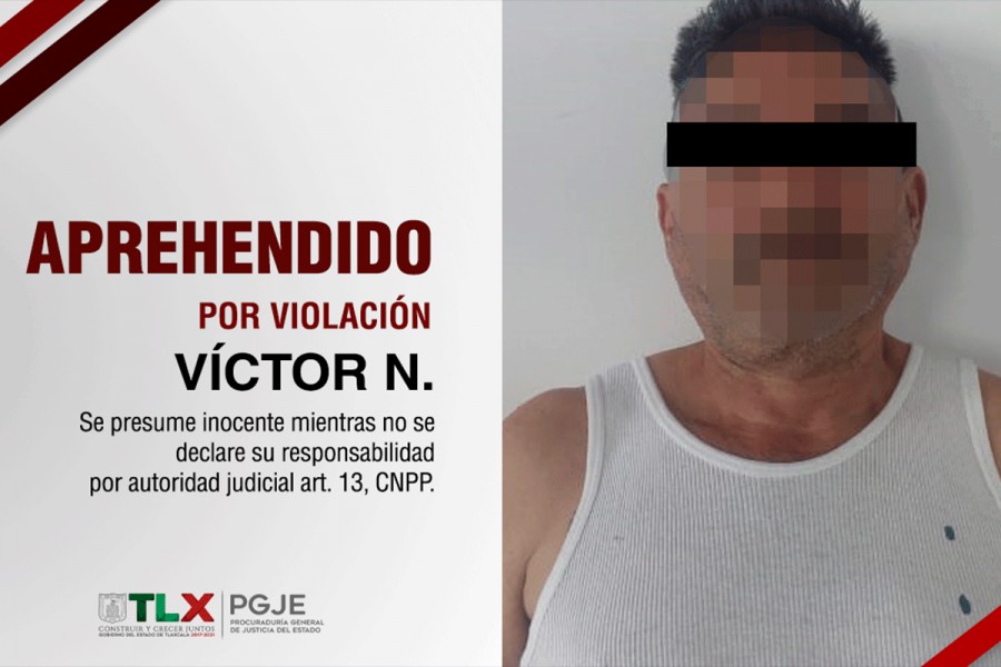 Aprehende PGJE a imputado por violación