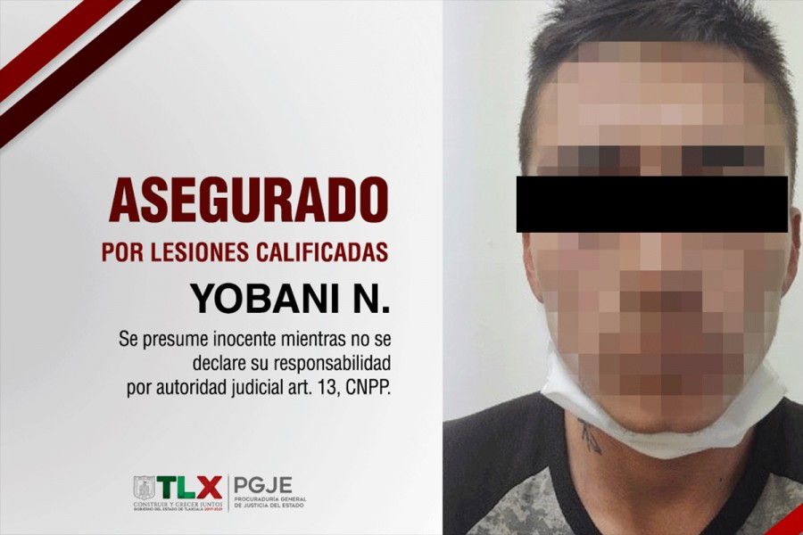 Asegura PGJE a una persona por lesiones calificadas