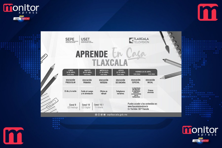 SEPE presenta barra temática de “Aprende en casa Tlaxcala” del 19 al 23 de abril