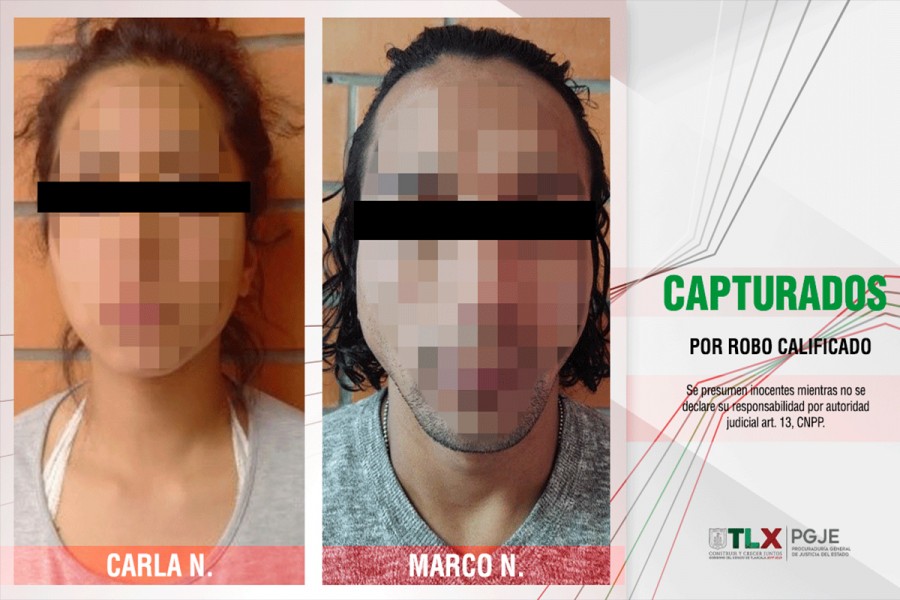 Captura PGJE a pareja involucrada en robo a CAPAMA