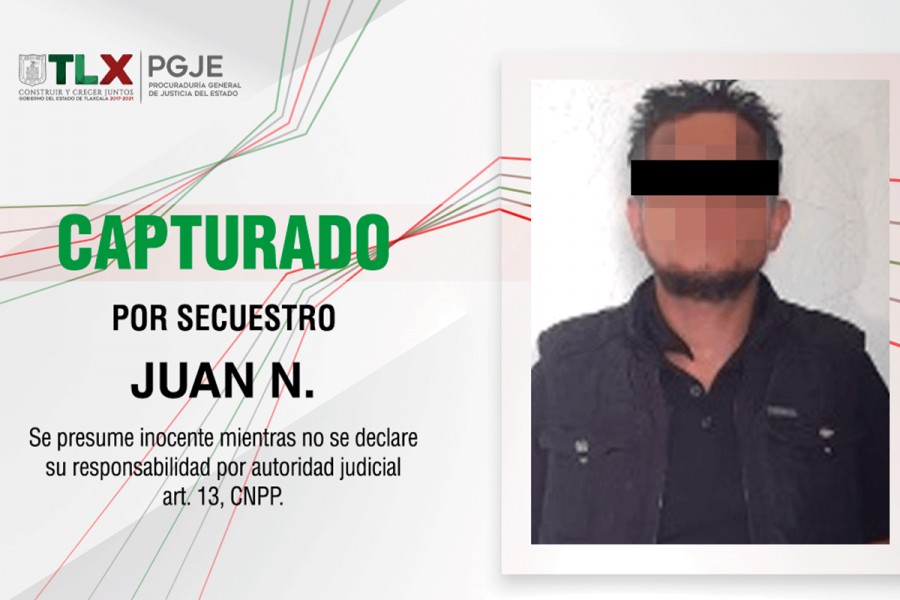 Captura PGJE a sujeto involucrado en el secuestro de un hombre en Tlaxco